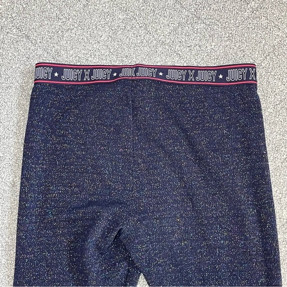 Juicy By Juicy Couture Sparkling Leggings Women’s Size Large Blue Yoga Running - Picture 7 of 9